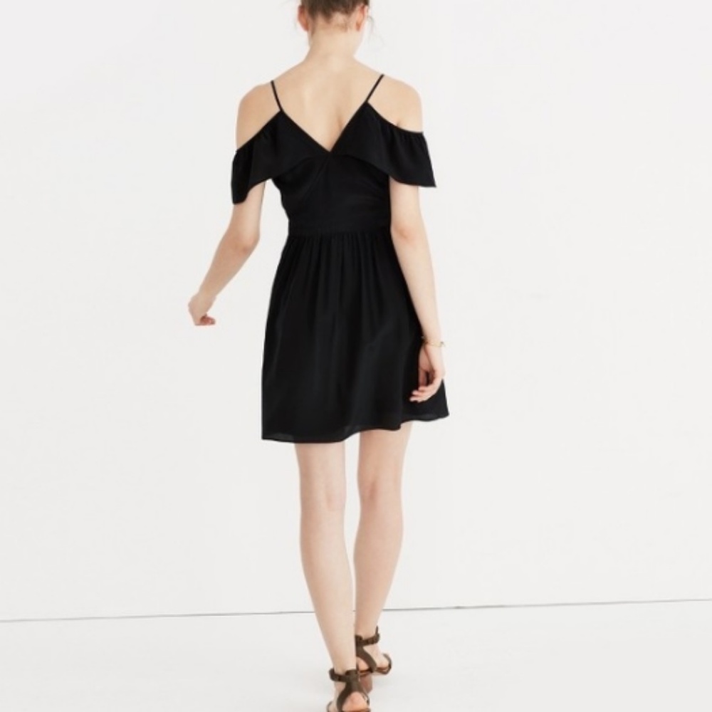 Madewell Silk Cold-Shoulder Mini Dress